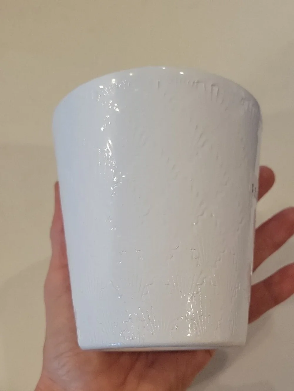 Vintage White Textured Made In Germany Ceramic Planter/ Flower Pot - Picture 4 of 5
